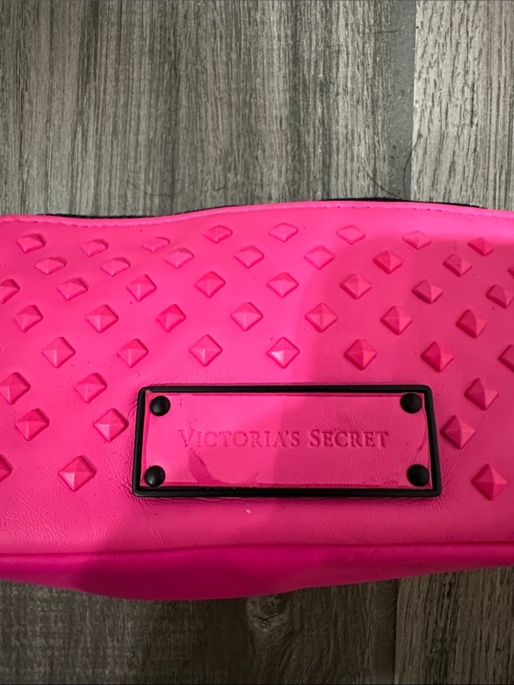 Victoria's Secret Neon Pink Studded Cosmetic Case - Picture 2 of 6